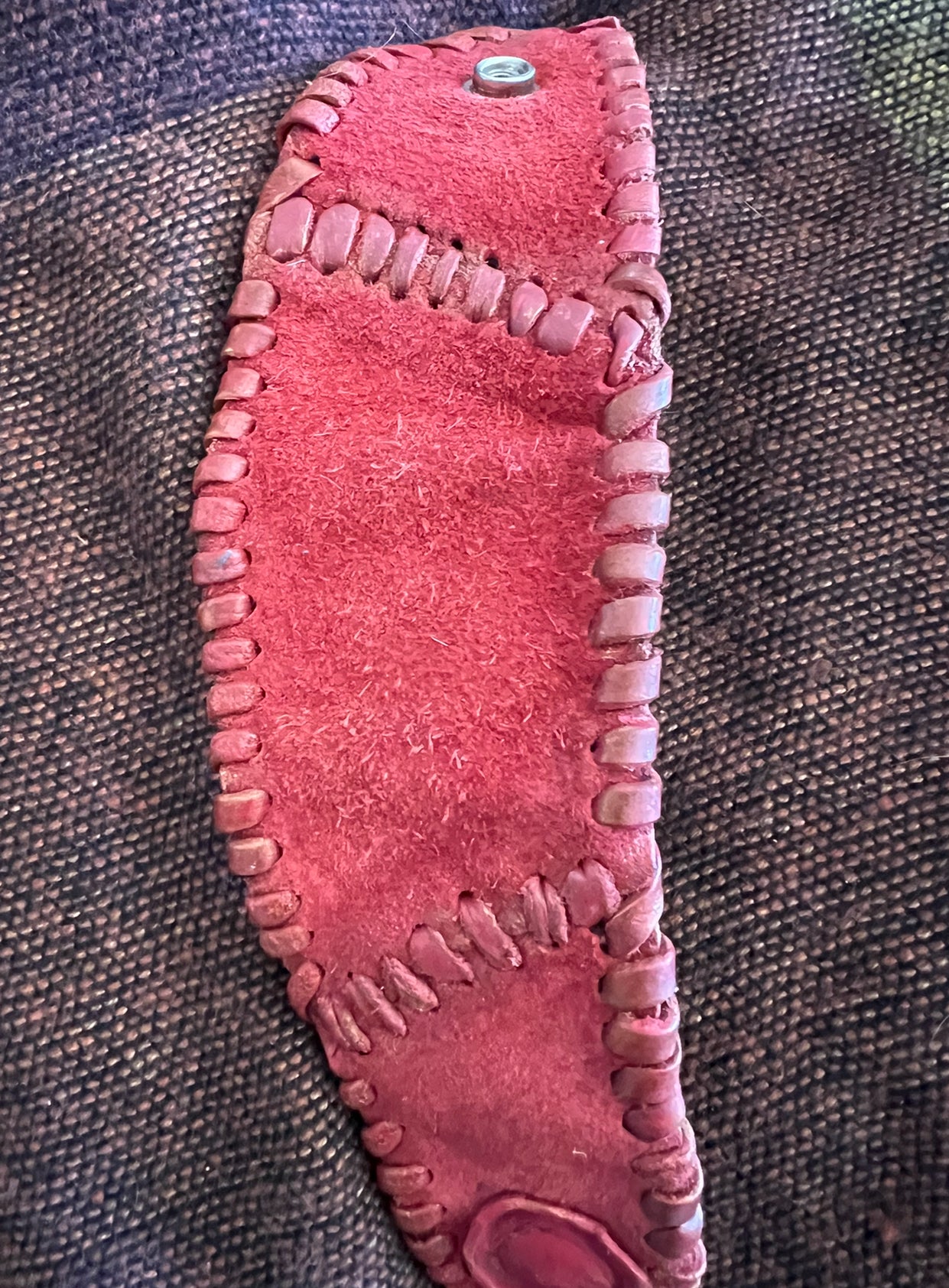 LEATHER BAND RED SUEDE - #B119