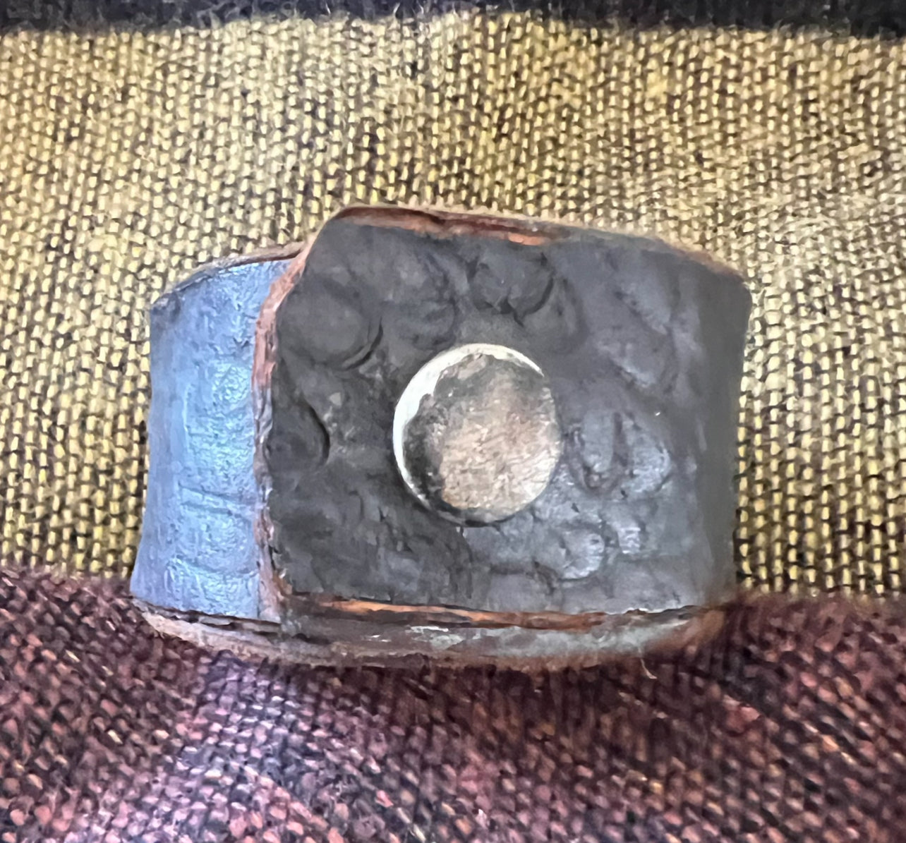 LEATHER BAND WITH SILVER HEART - #B165