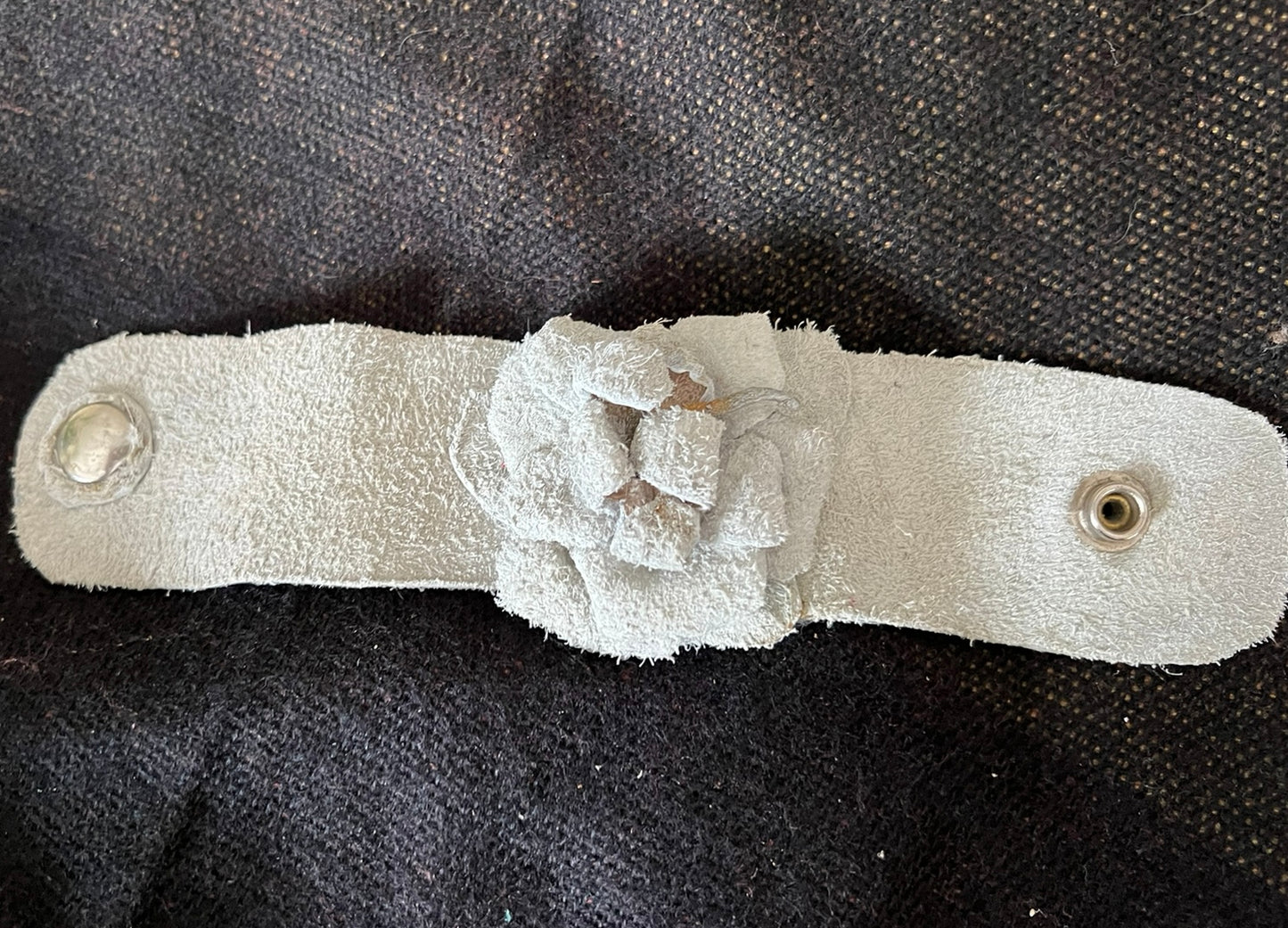 LEATHER BAND CUFF WITH ROSE- #B171