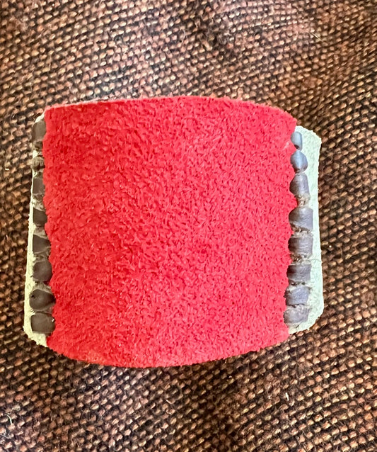 LEATHER BAND RED AND CREAM  - #B107