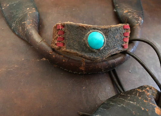 LEATHER BAND WITH TURQUOISE STONE-#B157