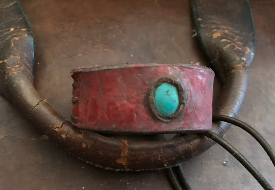 LEATHER BAND WITH TURQUOISE STONE-#B137