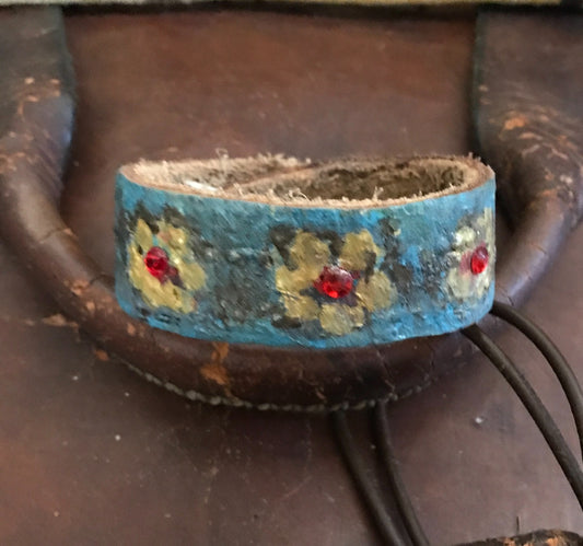 LEATHER BAND WITH FLOWERS-#B124