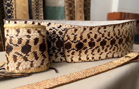 SNAKESKIN BELT AND BAND SET