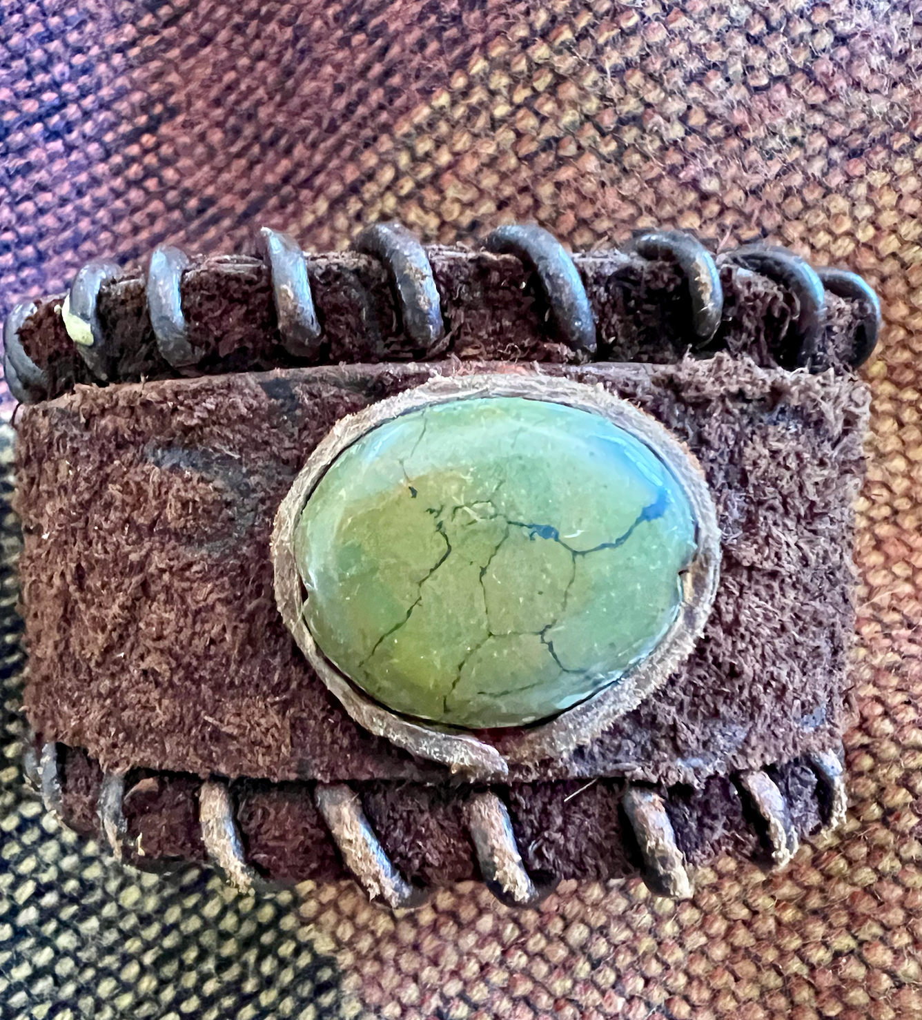 LEATHER BAND WITH TURQUOISE STONE - #B101